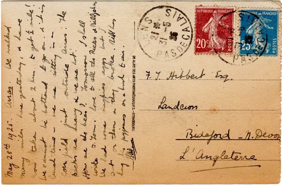 wfp postcard ILW to Frank reverse